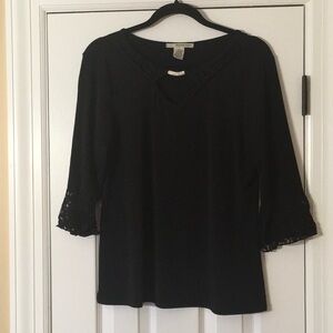 Belah and Codey Black Lace Bell Sleeve Blouse